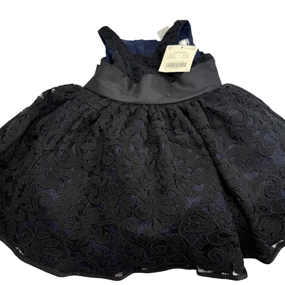 Janie and Jack‎ Special Occasion Dress NWT Size 3-6 Mos Black/Navy